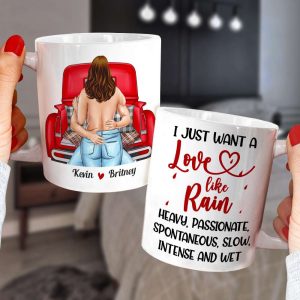 Love Like Rain, Intense and Wet, Personalized Mug, Gift For Couple
