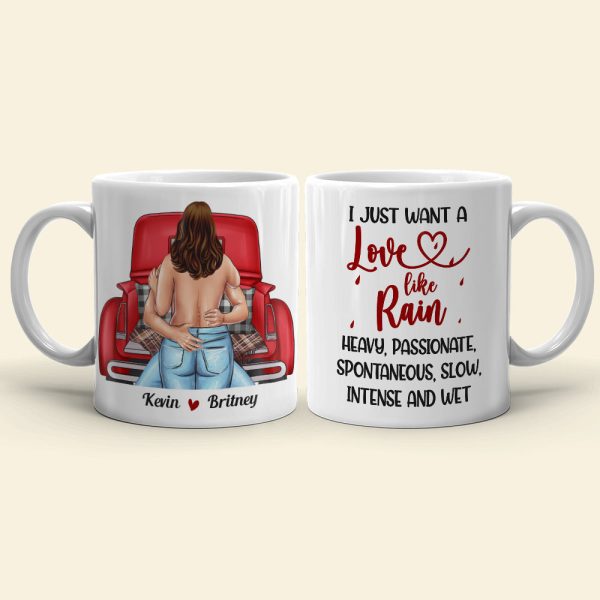 Love Like Rain, Intense and Wet, Personalized Mug, Gift For Couple