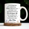 Love Promise to Daughter with Flowers and Butterflies - Personalized Custom Coffee Mug - DAU114_MG