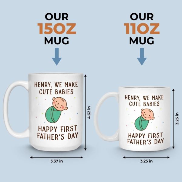 Love, Snuggles And Memories - Family Personalized Custom Mug - Father's Day, Baby Shower Gift, Gift For First Dad, Baby Kids, Newborn Baby