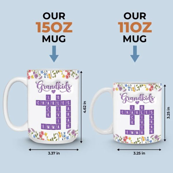 Love Stitched In Every Name - Family Personalized Custom 3D Inflated Effect Printed Mug - Mother's Day, Gift For Mom, Grandma