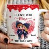 Love You More I Win Cartoon Couple - Personalized Mug - Valentine's Day Gift, Anniversary Gift For Him, For Her