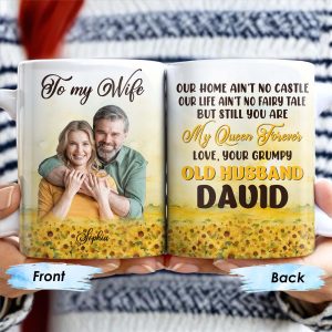 Love Your Grumpy Old Husband, My Queen Forever Mug - Personalized Custom Coffee Mug - CPL146_MG