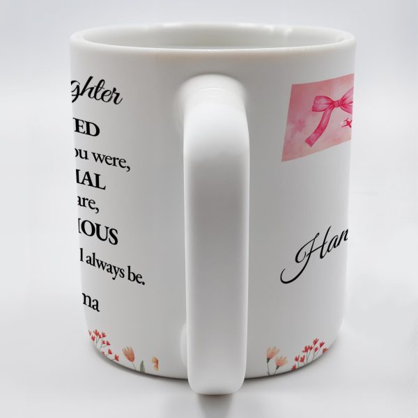 Loved Little Girl To Precious Granddaughter Heart and Bow Design - Personalized Custom Coffee Mug - GDT197_MG