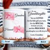 Loved Little Girl To Precious Granddaughter Heart and Bow Design - Personalized Custom Coffee Mug - GDT197_MG