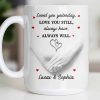 Loved You Yesterday, Love You Still, Hearts And Holding Hands - Personalized Custom Coffee Mug - CPL1151_MG