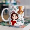 Lovely Dog And Human Cartoon - Personalized Mug - Gift for Pet Owners, Dog Lovers, Dog Mom | CLP15.V3 HH01