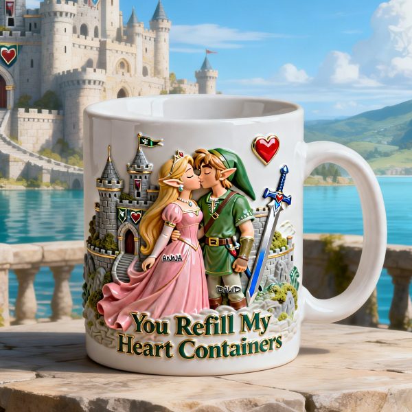 LoZd You Refill My Heart Containers - Personalized White Mug - Gift For Couple, Fan Movies HH01