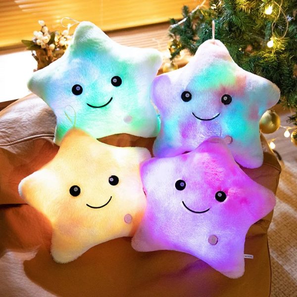 Luminous Five-Pointed Star Plush Toy - Soft Glowing Doll Pillow