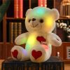 Luminous Plush Bear with Bowtie and Rose Heart 30cm