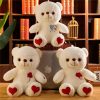 Luminous Plush Bear with Bowtie and Rose Heart 30cm