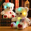 Luminous Plush Bear with Bowtie and Rose Heart 30cm
