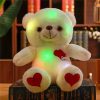 Luminous Plush Bear with Bowtie and Rose Heart 30cm