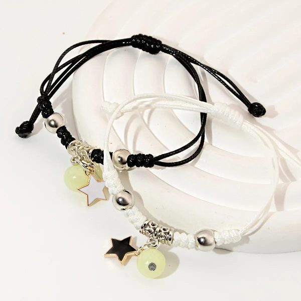 Luminous Star Matching Charm Bracelets Set of 2