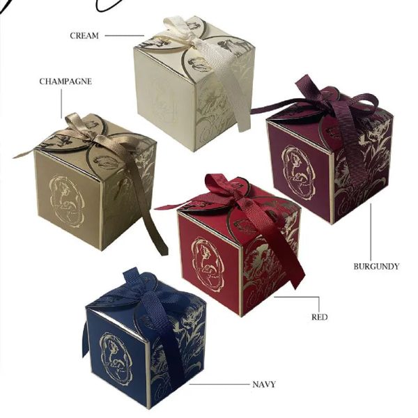 Luxury Gold Wedding Candy Boxes 400PCS Paper Gift Box