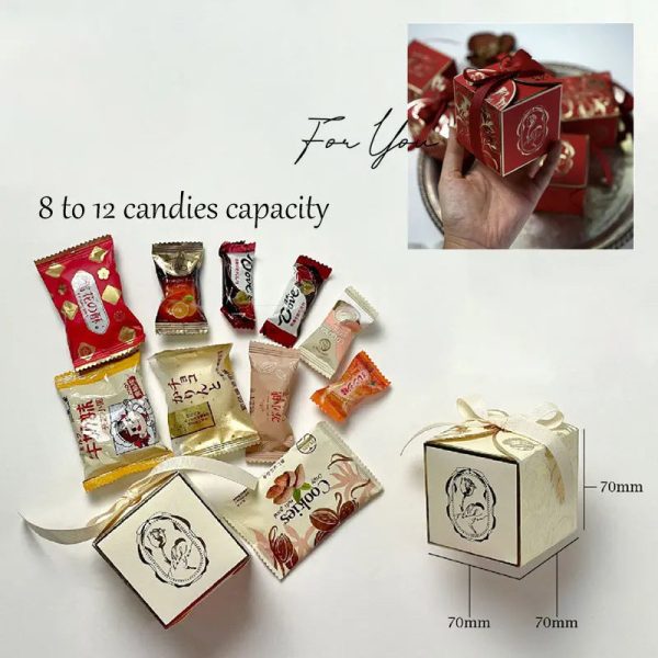 Luxury Gold Wedding Candy Boxes 400PCS Paper Gift Box