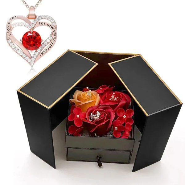 Luxury Rose Jewelry Gift Box With Bow