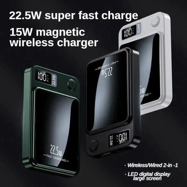 Magnetic Wireless Led Display Fast Charging Power Bank