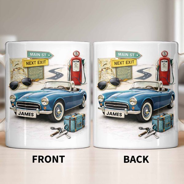 Main St Next Exit Vintage Car Design - Personalized Custom Coffee Mug - HOB031_MG