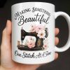 Making Something Beautiful One Stitch At A Time With Sewing Machine - Personalized Custom Coffee Mug - JBS109_MG
