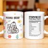 Mama Bear, Bear and Flowers Design - Personalized Custom Coffee Mug - MOM101_MG