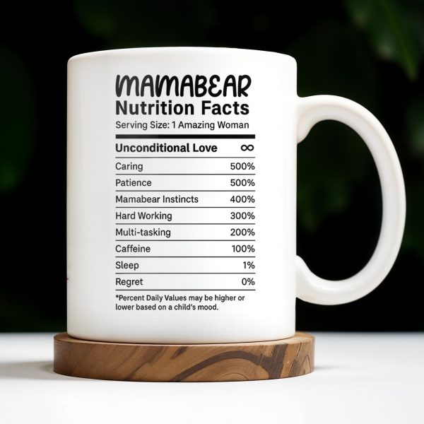 Mama Bear, Bear and Flowers Design - Personalized Custom Coffee Mug - MOM101_MG