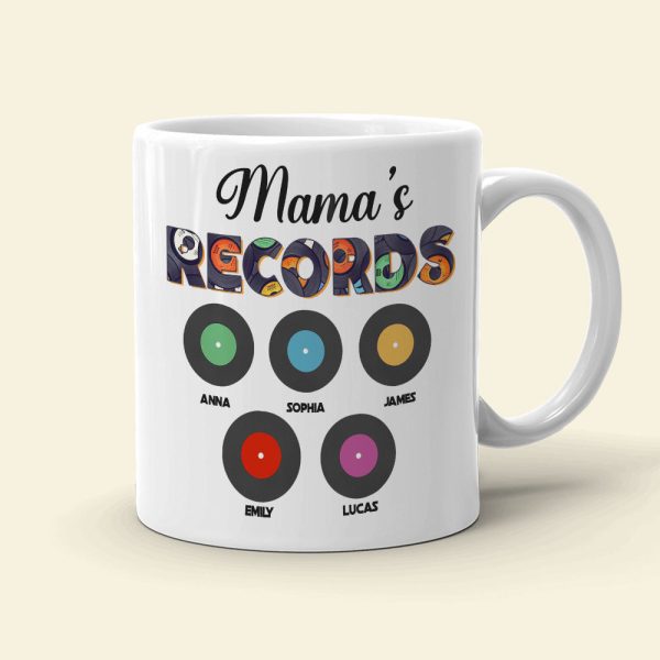 Mama's Records Personalized Coffee Mug, Mother's Day Gift For Vinyl Lovers DR-WHM-06qhti110423