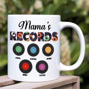 Mama's Records Personalized Coffee Mug, Mother's Day Gift For Vinyl Lovers DR-WHM-06qhti110423