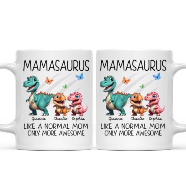 Mamasaurus Grandmasaurus Cute 3D Effect Dinosaurs Personalized Mug