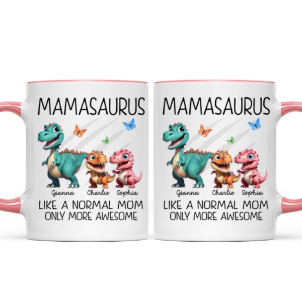 Mamasaurus Grandmasaurus Cute 3D Effect Dinosaurs Personalized Mug