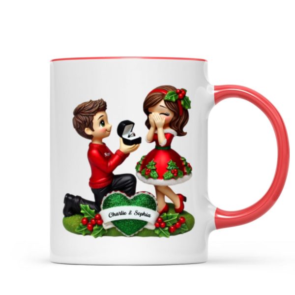 Marriage Proposal Personalized Mug, Personalized Newly Engaged Present, She Said Yes! Custom Just Engaged Gifts for Couples