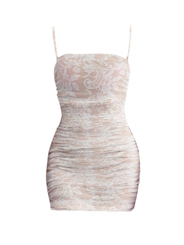 MASPETH Paisley Print Ruched Mini Dress