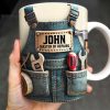 Master of Repairs, Tool Belt, Wrench, Tape Measure - Personalized Custom Coffee Mug - DAD062_MG