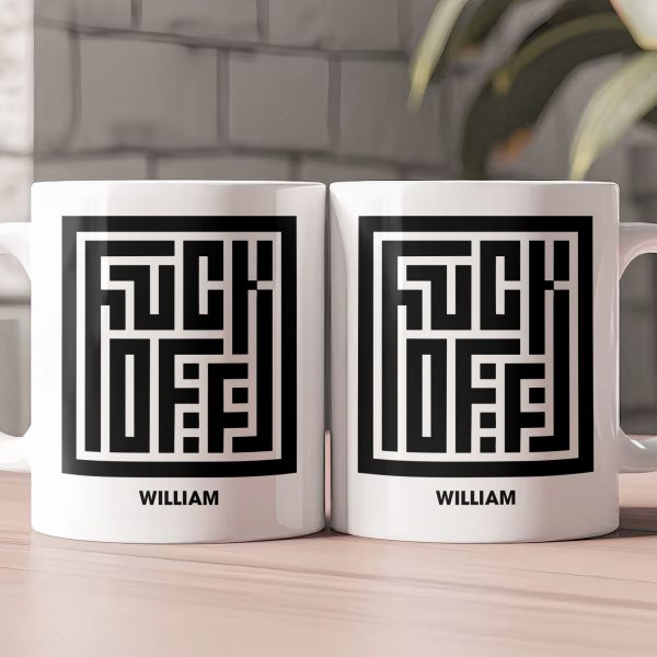 Maze Typography Hidden Message - Personalized Mug