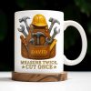 Measure Twice Cut Once Tools And Tool Belt Design - Personalized Custom Coffee Mug - FAM375_MG