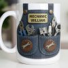 Mechanic [Personalized Name] With Tools Design - Personalized Custom Coffee Mug - JBS091_MG