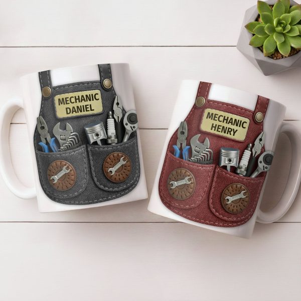 Mechanic [Personalized Name] With Tools Design - Personalized Custom Coffee Mug - JBS091_MG