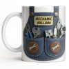 Mechanic [Personalized Name] With Tools Design - Personalized Custom Coffee Mug - JBS091_MG