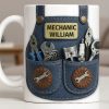 Mechanic [Personalized Name] With Tools Design - Personalized Custom Coffee Mug - JBS091_MG