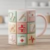 Medical Patchwork Accent Mug - Personalized Gifts For Nurses 01TOLU281025