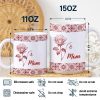 Mediterranean Pattern With Birth Month Flower - Personalized White Edge-to-Edge Mug