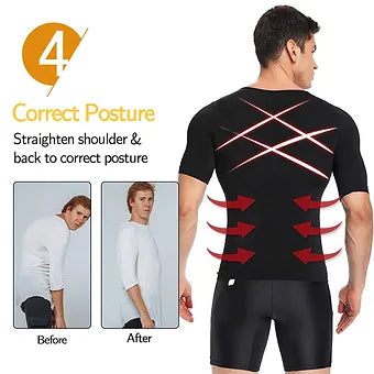 Men'S Body Shaper Slimming T-Shirt