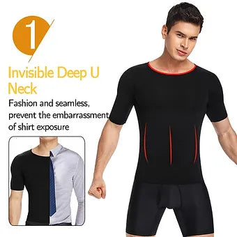 Men'S Body Shaper Slimming T-Shirt