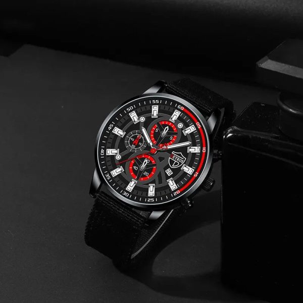 Men’s Minimal Quartz Watch Necklace and Bracelet Set