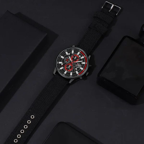 Men’s Minimal Quartz Watch Necklace and Bracelet Set