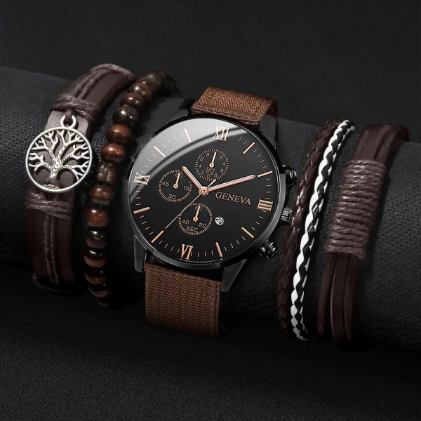 Men’s Quartz Watch and Bracelet Set 4 or 5 Pieces