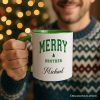 Merry Brother Retro Christmas Personalized Mug, Matching Family Holiday Gift with Custom Name