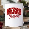 Merry Christmas Sequin Personalized Mug, Bold Red Glitter Custom Gift for Festive Holiday Season
