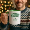 Merry Cousin Christmas Personalized Mug, Matching Family Holiday Gift with Custom Name