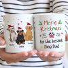 Merry Kristmus To The Bestist Dog Dad Dog Mom Funny Dog Cartoon Personalized Mug